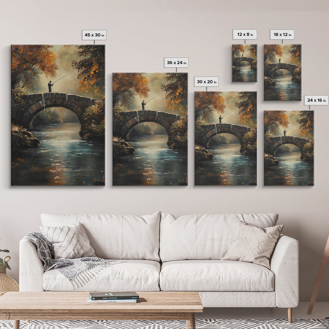 Fly Fishing Art Print on Canvas - Outdoors Gift Idea - Gift For Dad - Fly Fishing Art - Fly Fishing Painting - Trout Fishing - Outdoorsman Gift