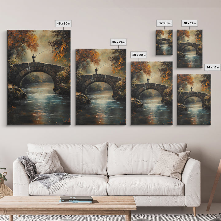 Fly Fishing Art Print on Canvas - Outdoors Gift Idea - Gift For Dad - Fly Fishing Art - Fly Fishing Painting - Trout Fishing - Outdoorsman Gift