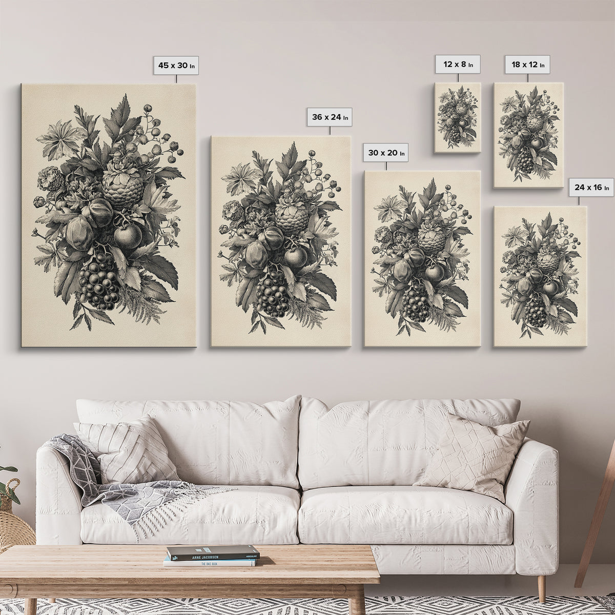 Vintage Christmas Wall Art Canvas Print - Framed Canvas - Minimalist Christmas Art - Boho Christmas Art - Rustic Christmas Art