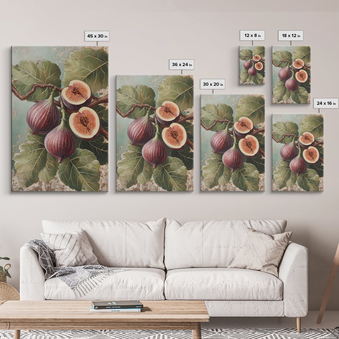 Fig Oil Painting Print In A Frame, Small Kitchen Art, Kitsch Kitchen, Eclectic Art, Fig Painting, Dining Room Decor, Kitchen Wall Art, Kitchen Decor
