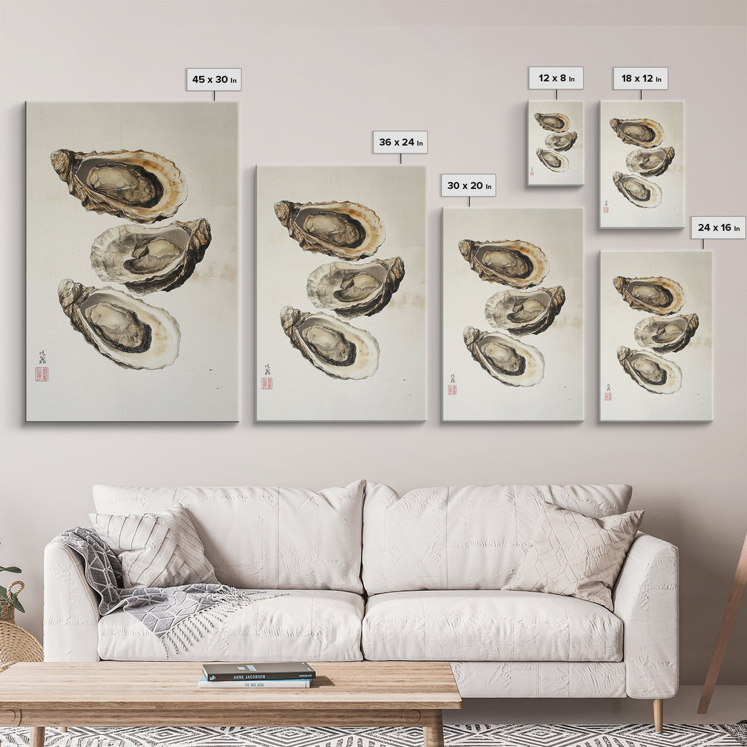 Wabi Sabi Oyster Pearl Watercolor Painting Print, Coastal Art, Gift For Her Or Him, Japanese style Artwork, Oyster Shell Painting, Oyster Art