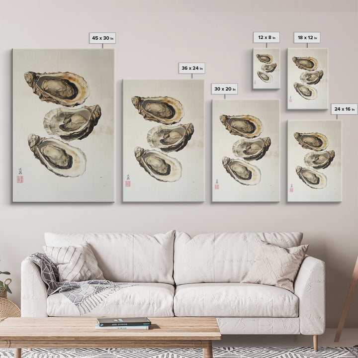 Wabi Sabi Oyster Pearl Watercolor Painting Print, Coastal Art, Gift For Her Or Him, Japanese style Artwork, Oyster Shell Painting, Oyster Art