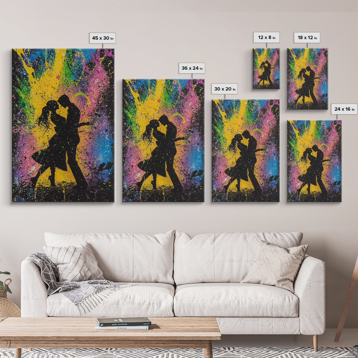 Couple Dancing Painting Canvas Print, Wood Frame Art, Couple Painting, Art For Couples, Wedding Gift, Engagement Gift Idea