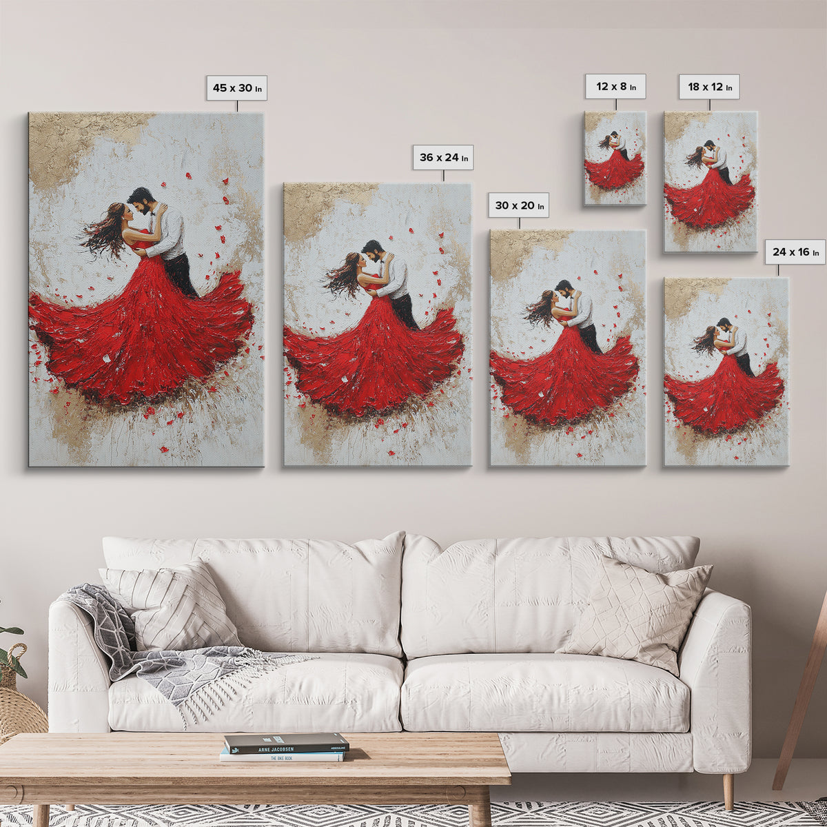 Couple Dancing Framed Canvas Print, Couple Wall Art, Wedding Gift, Dancing Wall Art, Dance Studio Decor, Engagement Gift Idea, Dancing Art