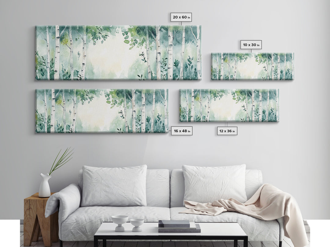 Aspen Trees Oil Painting Canvas Print, Autumn Aspens Print, Muted White Tree Wall Art Country Farmhouse Wall Art Birch Tree Art