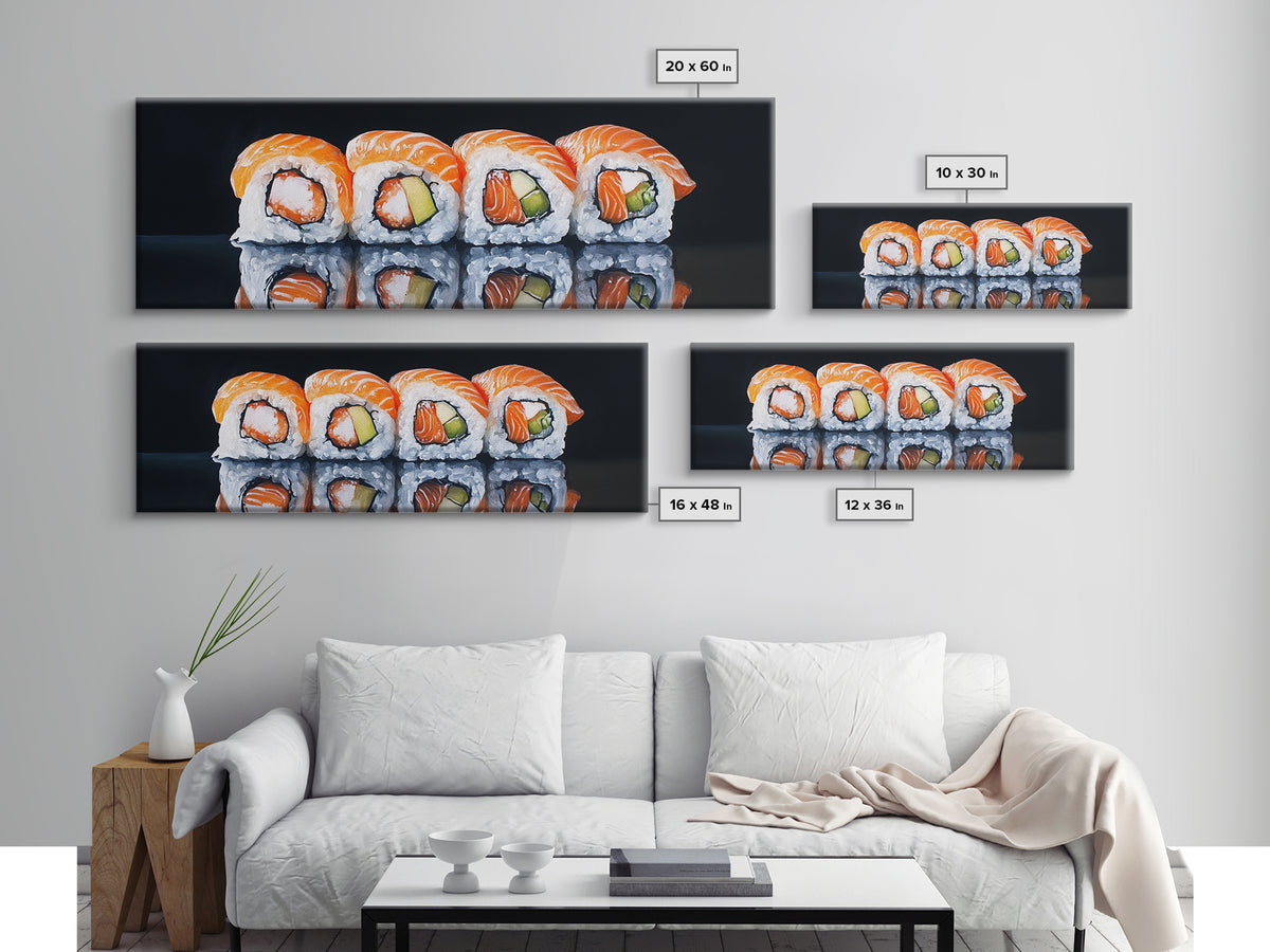 Kitchen Wall Art Home Decor, Dining Room Art, Painting of Sushi Canvas Print, Modern Art, Eclectic Kitchen Decor, Modern Kitchen