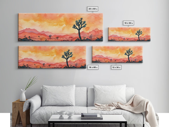 California Desert at Sunset, Death Valley Wall Art, Joshua Tree California Home Decor, California Art, Panoramic Extra Wide Art