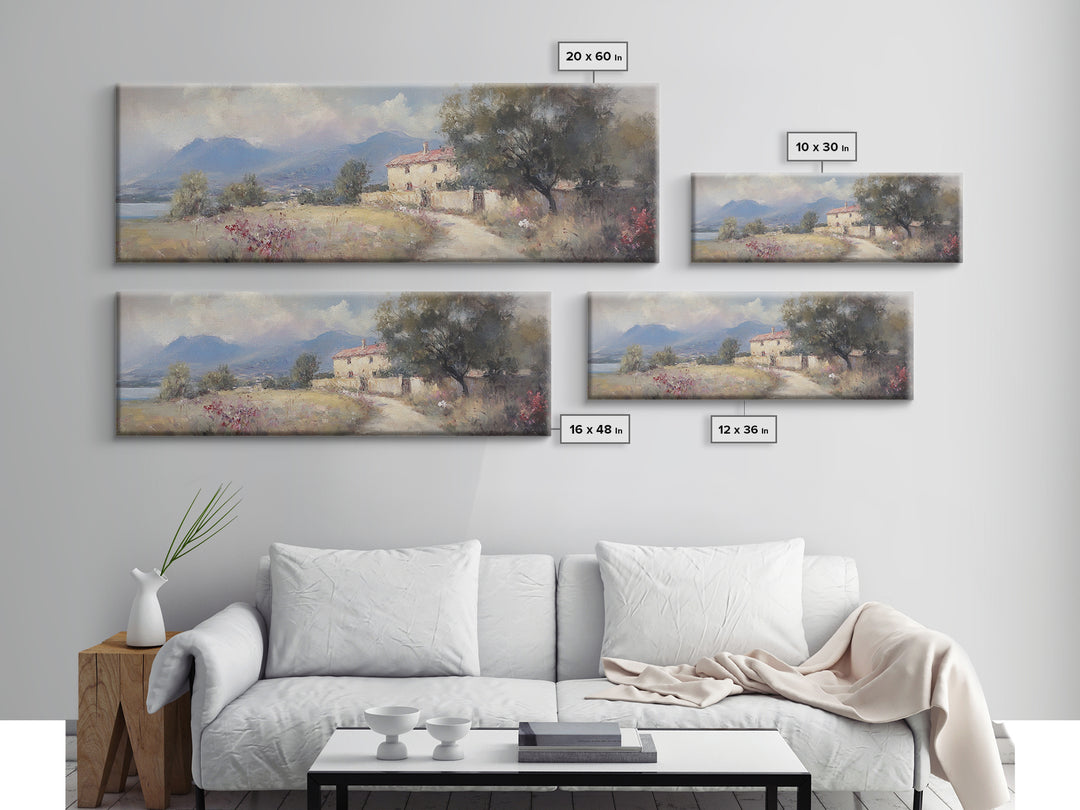 Italy Wall Art Canvas Print, Italy Painting, Italian Vila, Italy Landscape Wall Art, Italy Print, Italy Art, Italy Gifts, Vintage Italy Wall Art