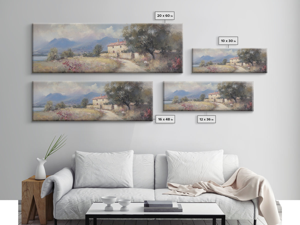 Italy Wall Art Canvas Print, Italy Painting, Italian Vila, Italy Landscape Wall Art, Italy Print, Italy Art, Italy Gifts, Vintage Italy Wall Art