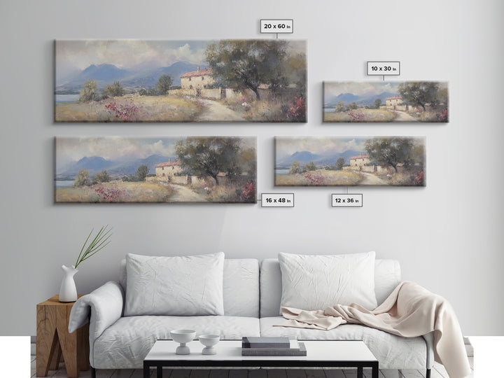 Italy Wall Art Canvas Print, Italy Painting, Italian Vila, Italy Landscape Wall Art, Italy Print, Italy Art, Italy Gifts, Vintage Italy Wall Art