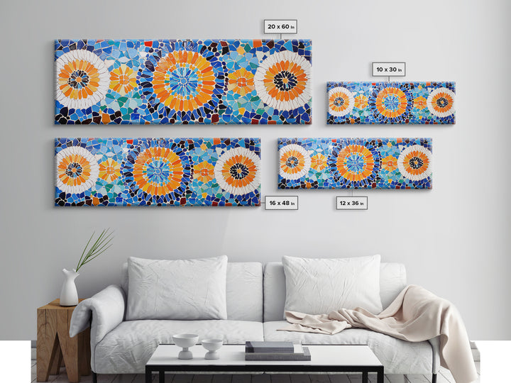 Mosaic Style Abstract Art Print, Sunflowers Mosaic Print, Floral Decor, Flower Abstract Art, Mosaic Wall Art Print, Sunflower Painting