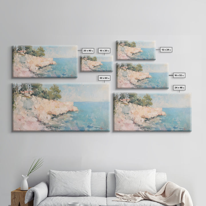 Cliffs Of Moher Oil Painting Print, Boho Whimsical Nautical Landscape Painting Print, Seascapes Wall Art, Kitsch Decor, Eclectic Art