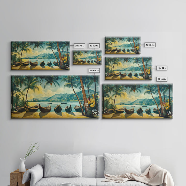 Mural of Kerala Framed Canvas Print, Jaipur Art, Indian Wall Art, Garden Wall Art, Botanical Wall Art, Colorful Wall Art, Kerala Painting