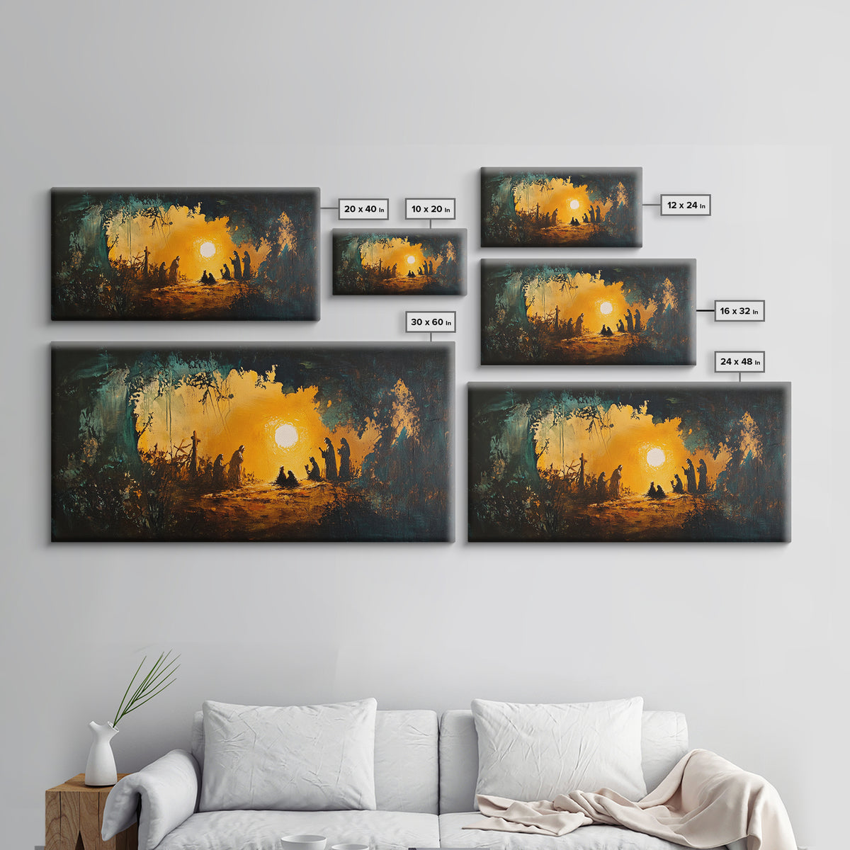 Christmas Nativity Painting on Canvas, Christmas Wall Art, Rustic Christmas Farmhouse Decor, Nativity Oil Painting, Christmas Decor