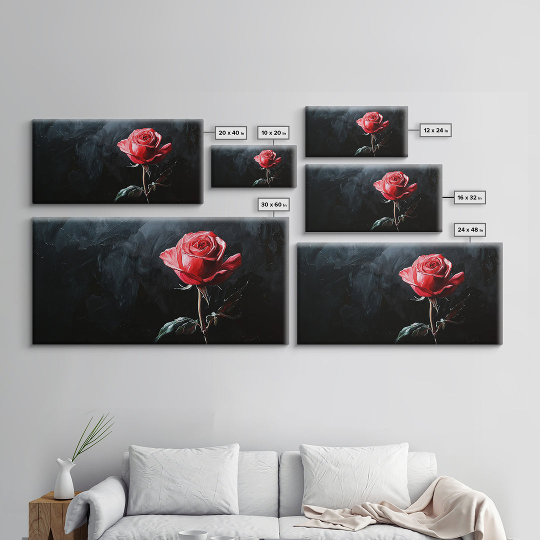 Rose Painting On Canvas Print, Original Art, Flowers Painting, Floral Painting, Framed Canvas Print, Modern Art, Living Room Wall Art, Gift Idea