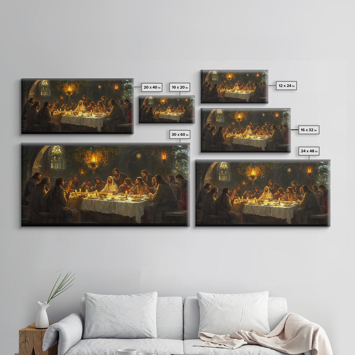 The Last Supper - Framed Canvas Print - Christian Wall Art - Chistmas Home Decor - Last Supper Oil Painting Print - Christian Home Decor