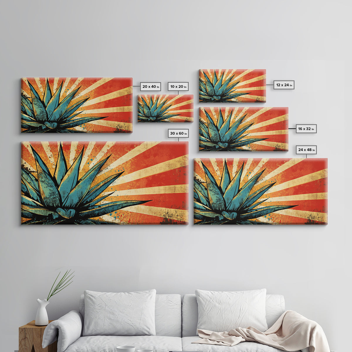 Blue Agave Pop Art Framed Canvas Print | Bar Decor | Bar Wall Art | Ready To Hang Wall Art | Home Decor | Office Decor | Agave Painting