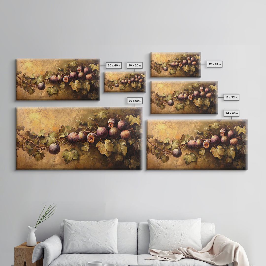 Abstract Still Life Oil Painting Print of Figs, Victorian Kithen Wall Art, Minimalist Home Decor, Muted Kitchen Art, Subdued Still Life Painting
