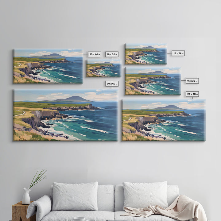 Abstract Ireland Landscape Painting Print | Cliffs of Moher | Ready To Hang | Framed or Unframed Landscape Painting | Original Wall Art