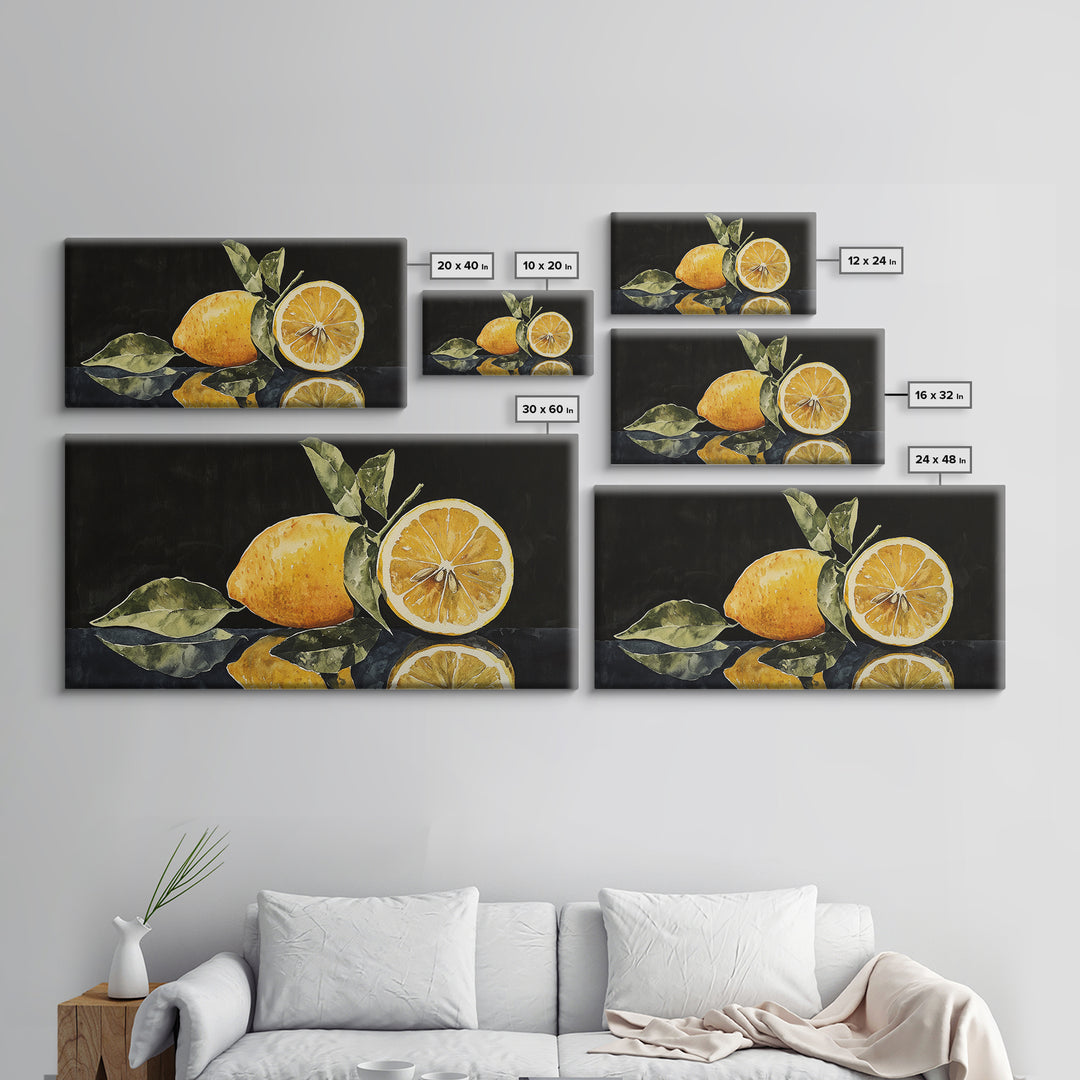 A Lemon and A Half - Framed Canvas Print - Kitsch Kitchen Decor - Kitchen Wall Art