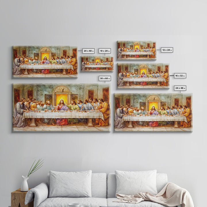 The Last Supper Reimagined - Framed Canvas Print - Christian Wall Art - Christian Decor - Jesus Painting - Jesus Art