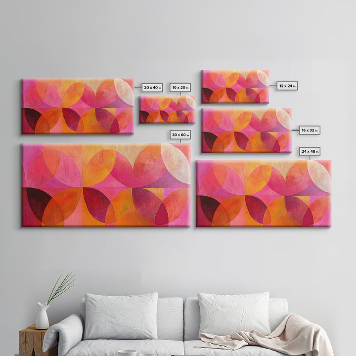 Abstract Geometric Wall Art, Pink Shapes, Preppy Dorm Room Wall Art, Wall Art For Girl's Room or Dorm
