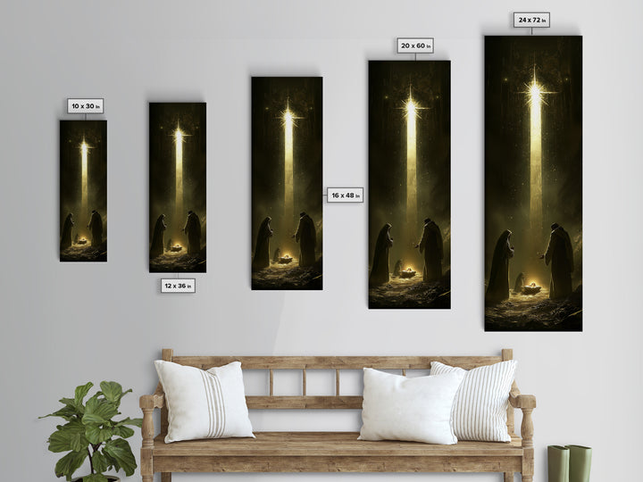 Nativity Painting Print, Wall Art, Christian Wall Decor, Tall and Skinny Wall Art, Narrow Art For Tight Space, Nativity Painting, Nativity Art