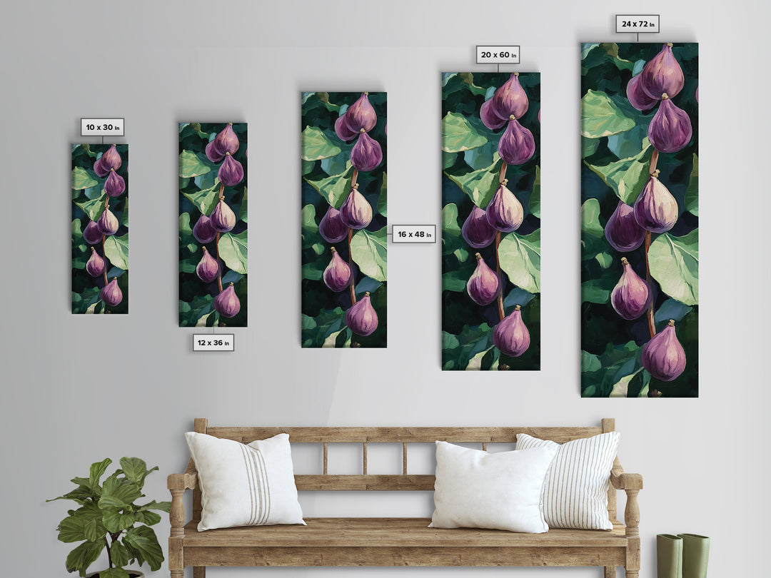 Canvas Print Figs and Leaves Painting Rustic Kitchen Art Farmhouse Decor Botanical Prints Food Review Wall Art