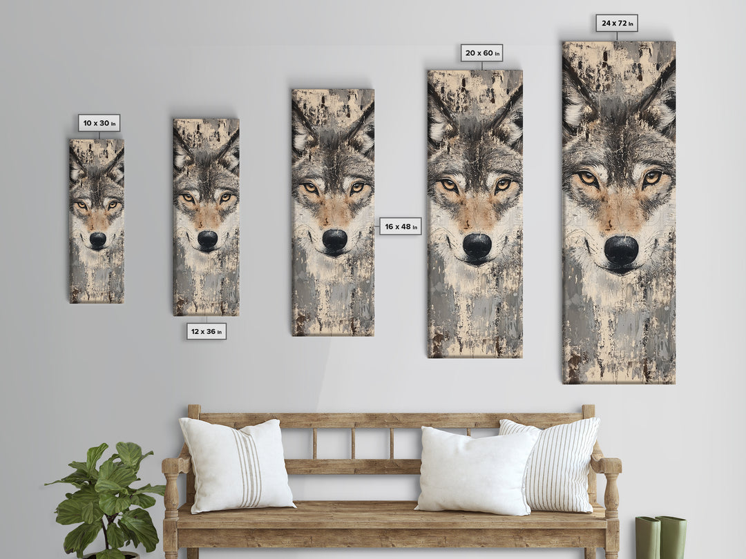 Canvas Print of Wolf Eyes Close-Up, Moody Art, Above Couch Art, Rustic Wall Art, Therapy Art, Wildlife Inspired