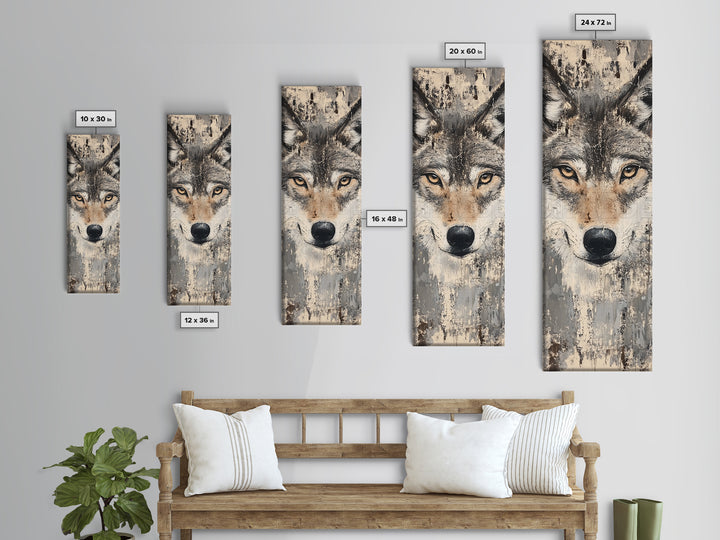 Canvas Print of Wolf Eyes Close-Up, Moody Art, Above Couch Art, Rustic Wall Art, Therapy Art, Wildlife Inspired