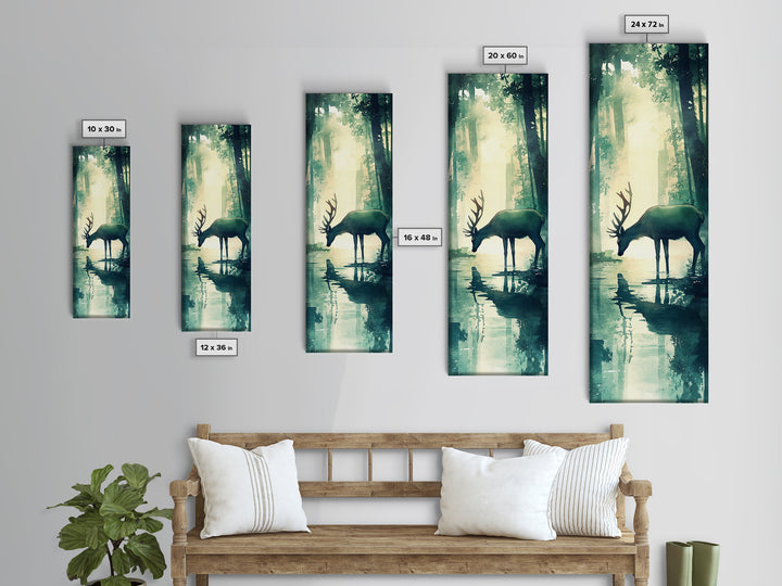 Moody Birch Tree Scene Canvas Print – Tall Narrow Art, Rustic Art, Winter Theme, Wabi Sabi Wall Art, Minimalist Decor, Guest Room Wall Art