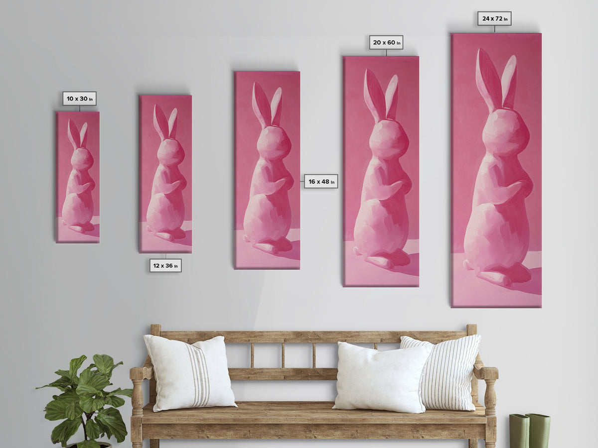 Abstract Painting Print of a Bunny Rabbit, Pink Wall Art, Preppy Wall Art, Gift For Her, Girl's Room Wall Art, Rabbit Painting, Girl Art