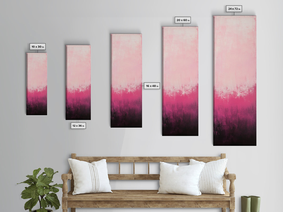 Gradient Pink Ombre Framed Canvas Print Light Pink Abstract Wall Art Bedroom or Living Room Coastal Cowgirl Aesthetic