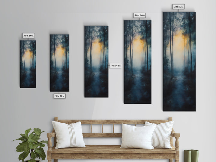 Forest Sunrise Pathway Framed Canvas Print | Smoky Mountain Art | Rustic Decor | Bedroom Art | Fall Artwork | Landscape Painting