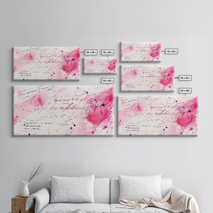 Abstract Lettering Canvas Print Pink Graffiti Wall Art Modern Living Room or Dorm Decor Bold Aesthetic Artwork Contemporary Gift Idea