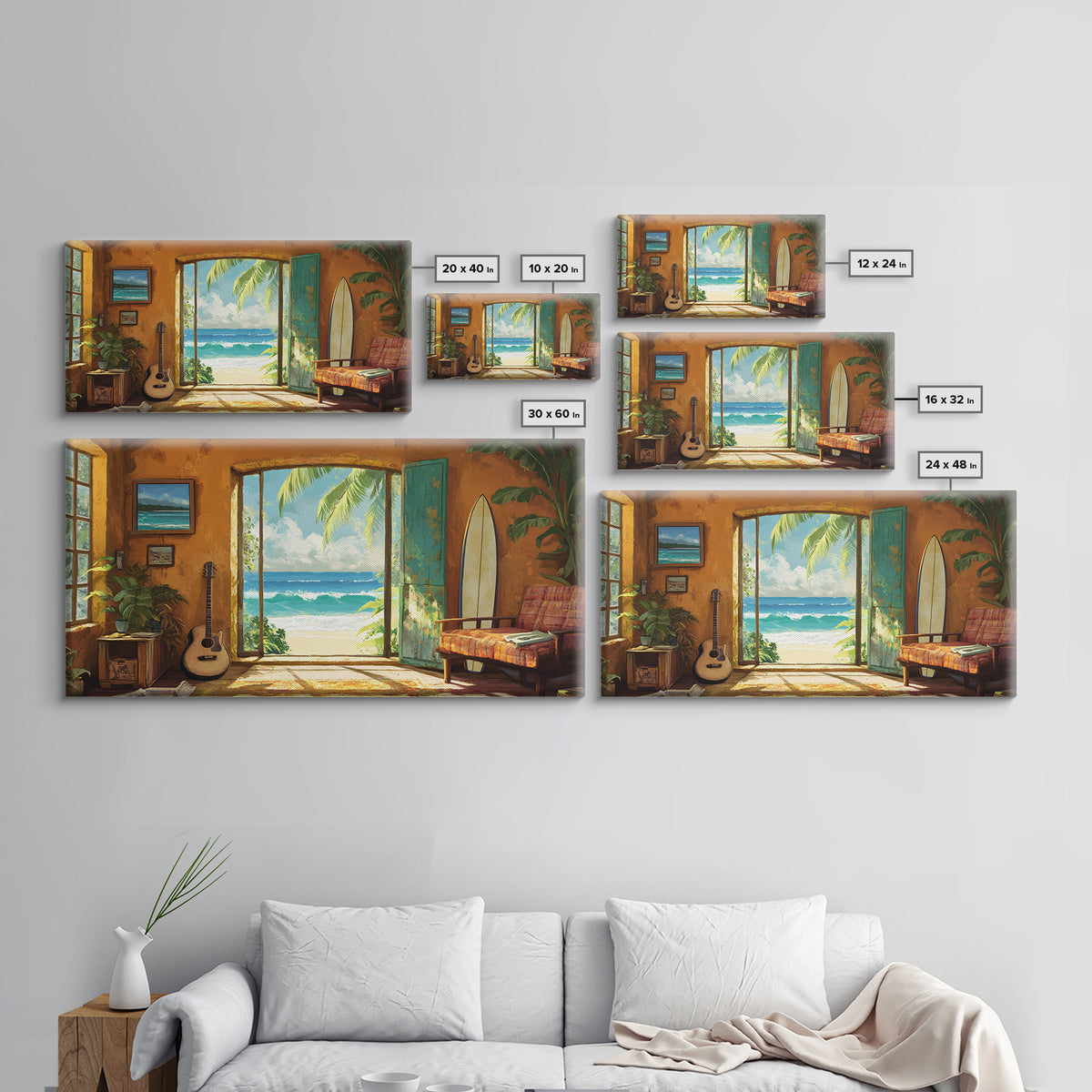 Ocean Retreat Canvas Print Coastal Decor Rustic Nautical Wall Art Above Sofa Art Tropical Beach Room Art Farmhouse Art Gift Idea