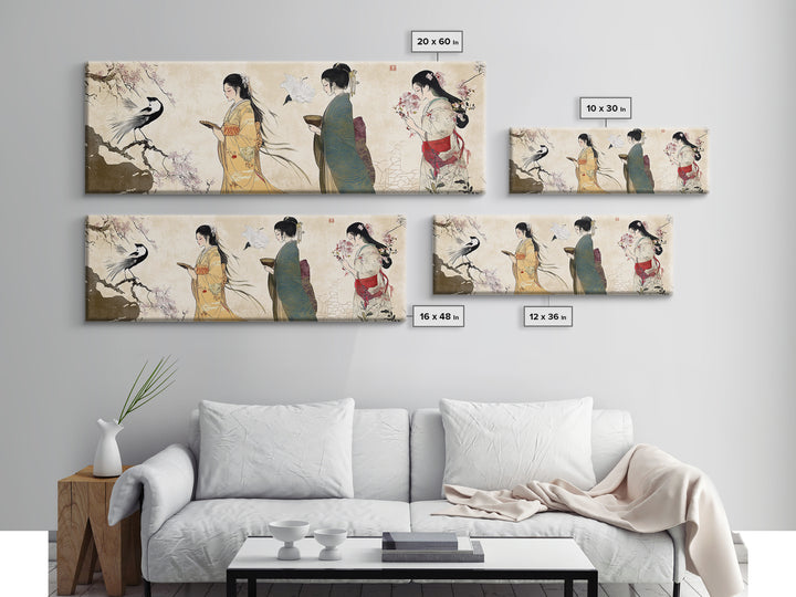 Cherry Blossom Canvas Print Chinoiserie Wall Art Japanese Minimalist Art Botanical Prints Rustic Artwork Guest Room Decor