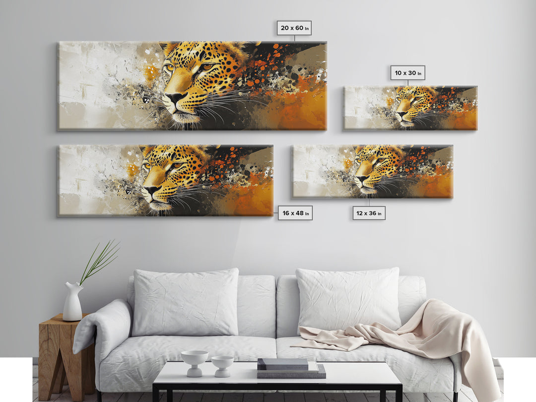 Bold Leopard Framed Canvas Print - Vibrant Wildcat Painting, Moody Jungle Art, Safari Wall Decor, Animal Gift Idea For Her, Bedroom Art