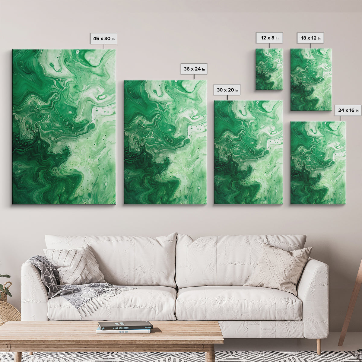 Abstract Sage Green Canvas Print, Modern Wall Art, Minimalist Home Decor, Wabi Sabi Wall Art, Farmhouse Living Room Decor