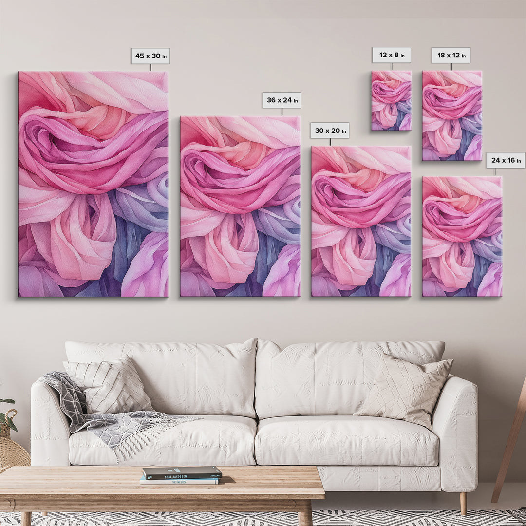 Rosy Layers Abstract Canvas Print | Pink Abstract Art | Light Pink Wall Art | Boho Wall Decor | Minimalist Art | Living Room Accent