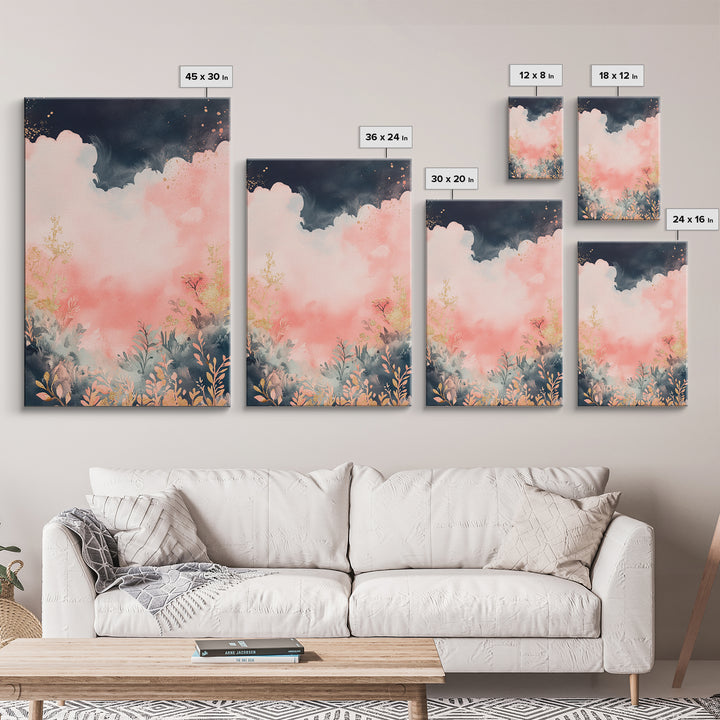 Moody dark romance painting with gold accents framed canvas print autumn-inspired wall decor rustic wabi sabi art farmhouse gift