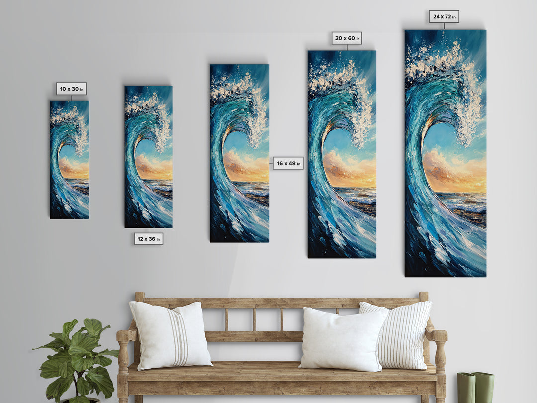 Breaking Wave, surf wall art, ocean painting, seascape painting, Hawaii art, nautical painting, Canvas Print