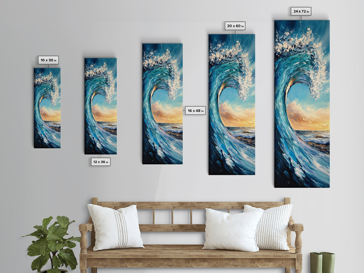 Breaking Wave, surf wall art, ocean painting, seascape painting, Hawaii art, nautical painting, Canvas Print