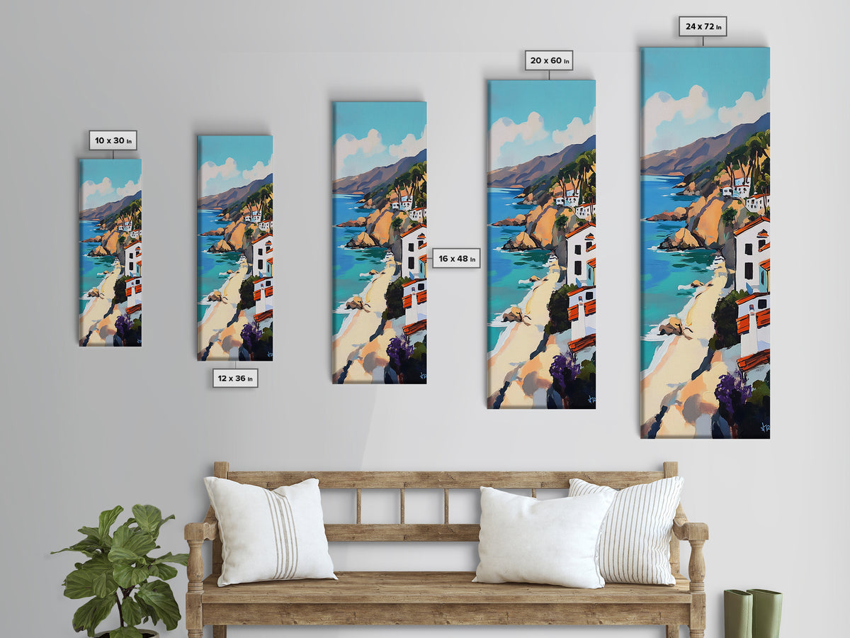 Coastal Retreat, palm tree painting, tropical art, Hawaii art, vacation home decor, Framed Canvas Print, vertical wall art