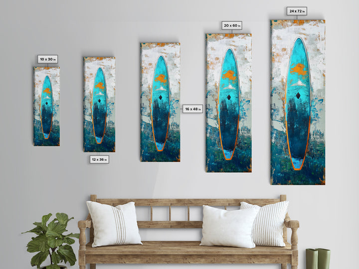 Ocean Paddle, nautical painting, coastal decor, framed canvas print, seascape painting, above bed wall art, rustic art, surf wall art