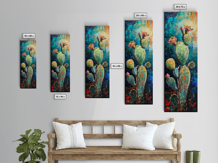 Blooming Cactus, agave painting, desert painting, southwest wall art, botanical prints, rustic wall art, floral artwork, Canvas Print