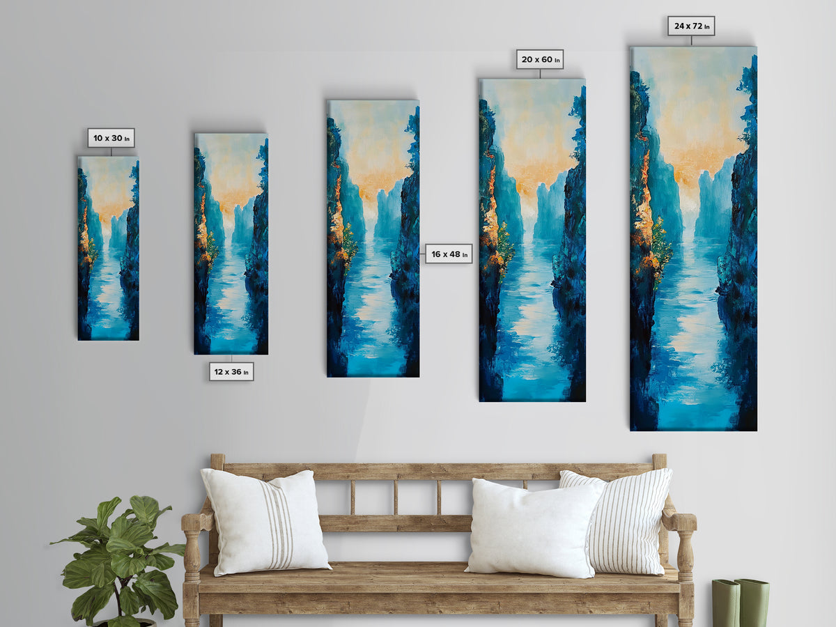 Canyon River, Southwest Wall Art, Moody Landscape, Nature Wall Art, Vertical Wall Art, Living Room Art, Canvas Print