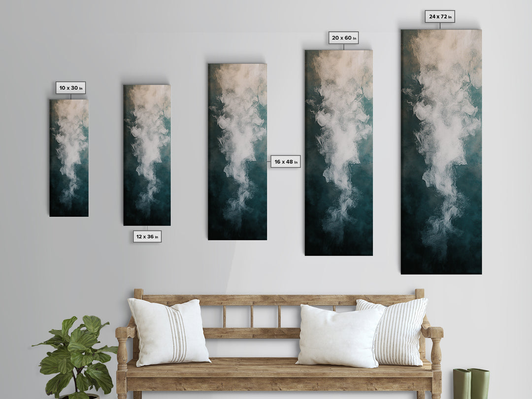 Abstract Smoke Art, Moody Wall Art, Wabi Sabi Art, Minimalist Painting, Dark Romance Painting, Framed Canvas Print, Vertical Art