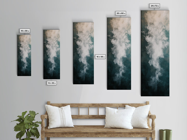 Abstract Smoke Art, Moody Wall Art, Wabi Sabi Art, Minimalist Painting, Dark Romance Painting, Framed Canvas Print, Vertical Art