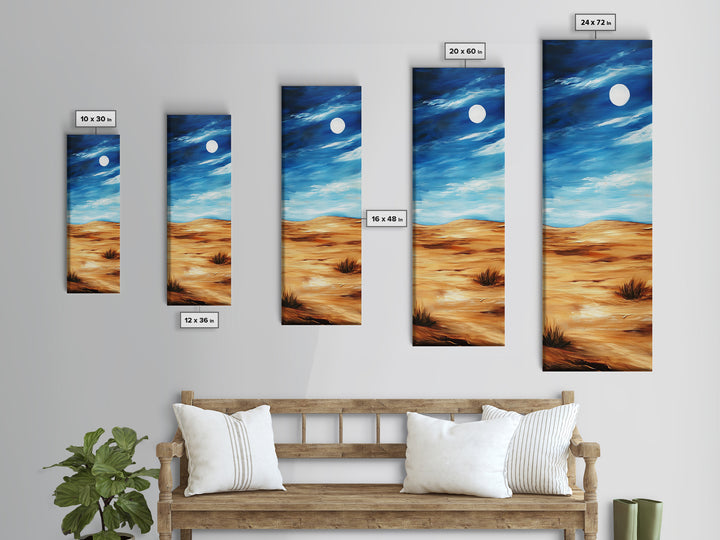 Desert Moon, southwest wall art, framed canvas print, boho art, landscape painting, rustic wall art, above couch art